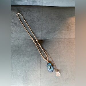 Blue Agate Pendant Necklace